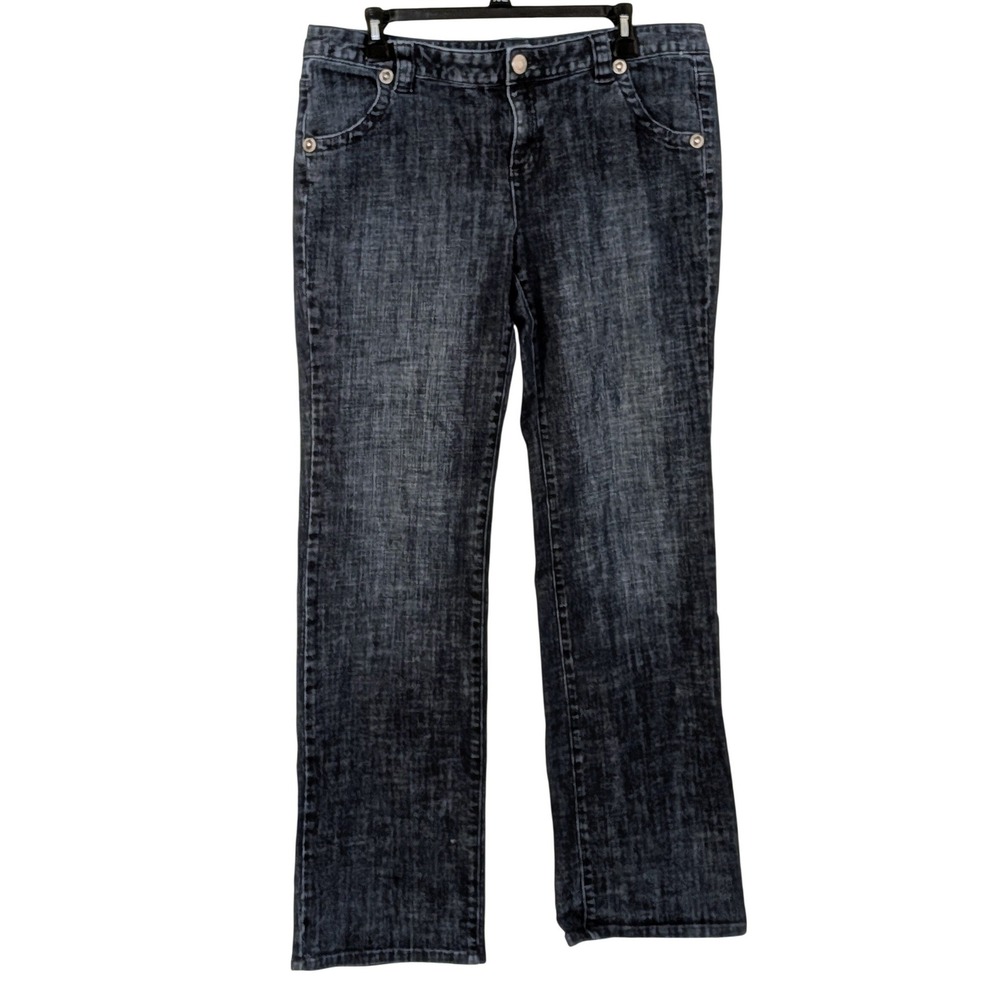 Michael Kors Womens Dark Wash Straight Leg Denim Jeans Size 12 Blue Stretch